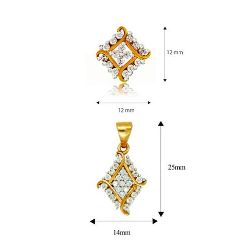 Mahi Gold Plated Barfi Pendant Set With Cubic Zirconia For Women ...