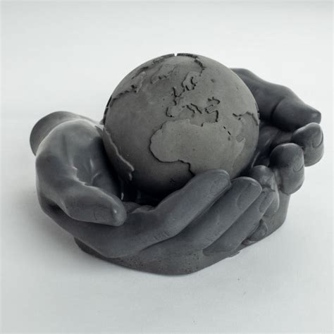 Greyt Globe-Dark Concrete-Monochromatic Globe for work desk- Desk esse