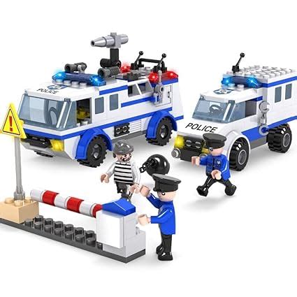DIY Police Action Police Van Educational Building Blocks for Kids【368 ...