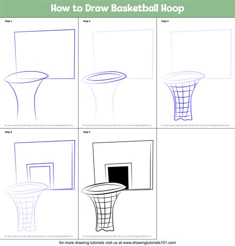 How to Draw Basketball Hoop (Other Sports) Step by Step ...