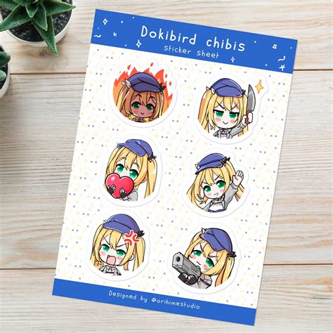Dokibird Sticker Sheet 1 Pc Vtuber Chibis Stickers, Kawaii Stickers ...
