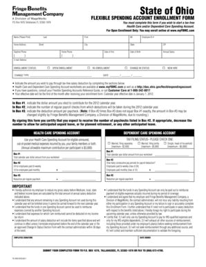Ohio Flexible Spending Account Enrollment Form - Blank Fillable ...