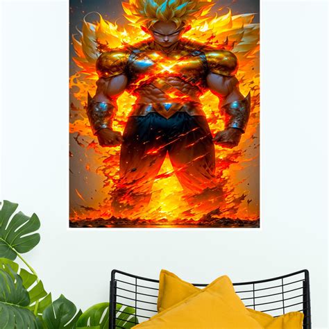 Fire and Flame Goku Poster | Anime Posters – The Poster Valley