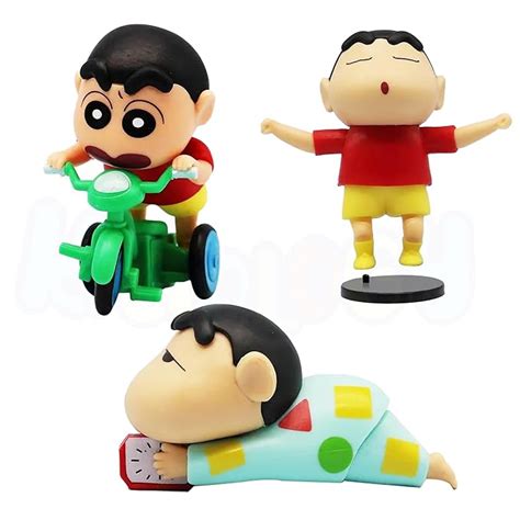 Buy Kidology Shinchan Miniature Toys – Set of 3 Cute Anime Figurines ...