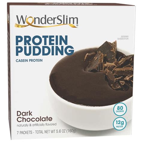 Buy WonderSlim High Protein Pudding, Dark Chocolate - 6g Net Carbs, 80 ...