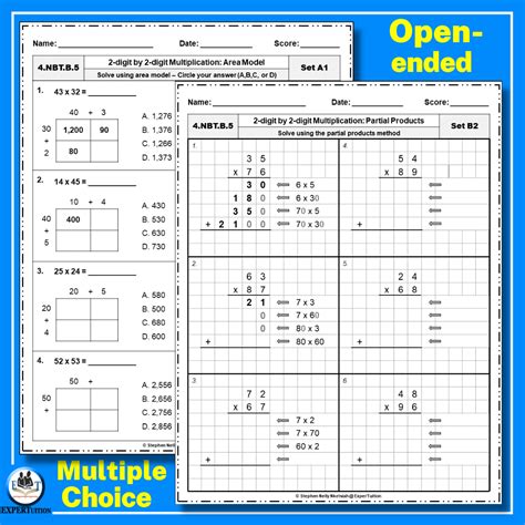 Multi-Digit Multiplication Worksheets Mega Bundle - ExperTuition ...