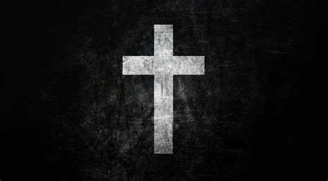 Download Blank And White Cross On Black Wallpaper | Wallpapers.com