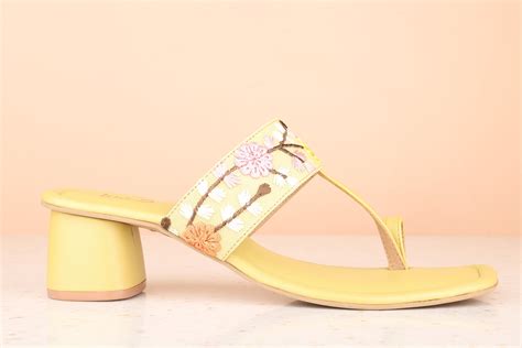 Buy Now Women Yellow One Toe Block Heels – INC.5 SHOES PVT LTD