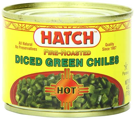 Amazon.com : Hatch Diced Hot Green Chilies, 4-Ounce (Pack of 8 ...