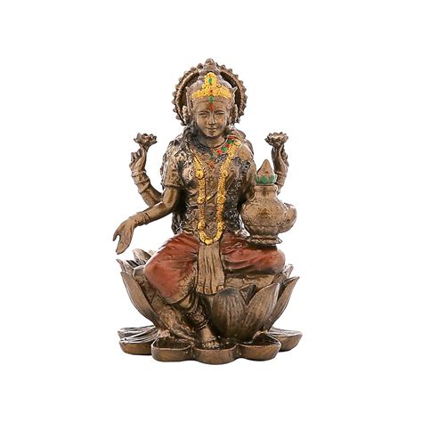 Buy NM Poly Resin Mini Laxmi On Lotus Idol Figurine for Car Dashboard ...
