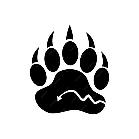 Black Bear Paw Silhouette
