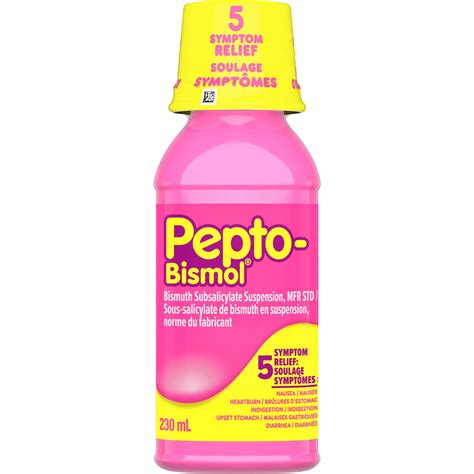 Pepto Bismol Original Liquid 230mL for Nausea, Heartburn, Indigestion, Upset Stomach, Diarrhea ...
