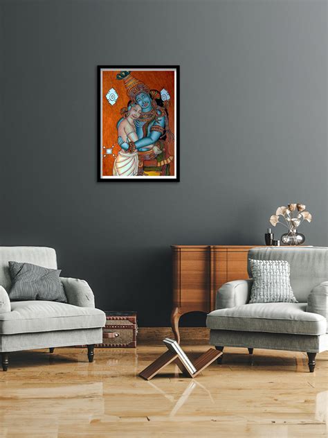 Kerala Mural painting Of Lord Krishna And His Friend Kuchela