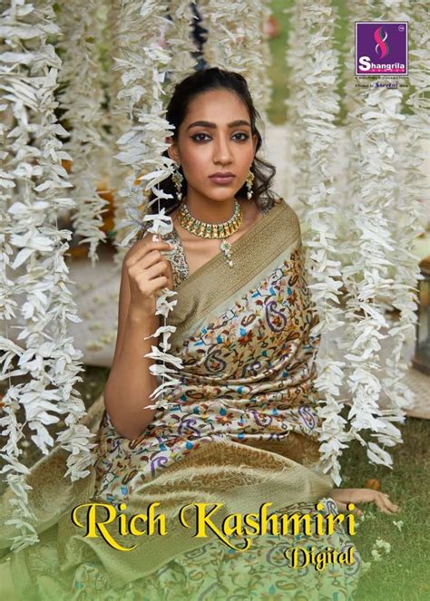 Shangrila Prints Rich Kashmiri Digital Weaving Silk With Fancy ...