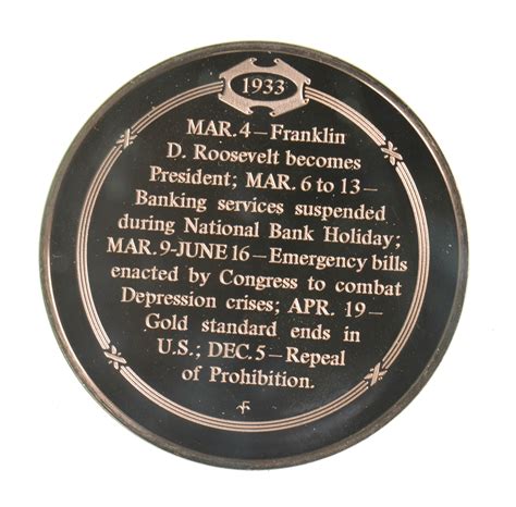 HUGE Bronze Medal Depicting President Franklin Roosevelt Inaugurated ...