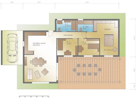 Plano de planta. Diseño casa rustica / moderna. Construcción | Planos ...