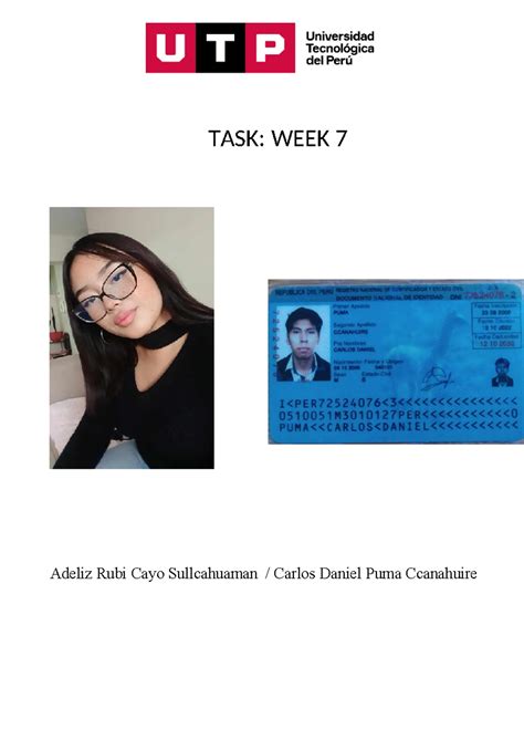 ingles semana 7 - Ingles II - TASK: WEEK 7 Adeliz Rubi Cayo ...