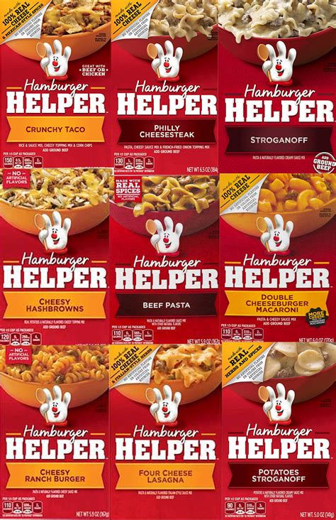 Hamburger Helper Variety Pack Of 9-Crunchy Taco, Philly Cheesesteak ...
