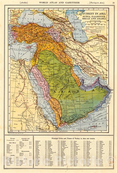 Historic Map : 1920 Turkey in Asia, Syria, Palestine, Hejaz and Arabia – Historic Pictoric