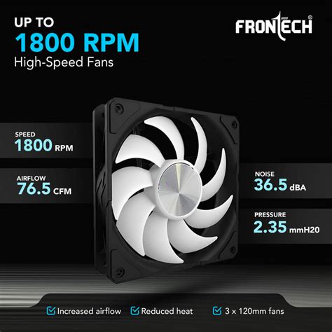 Frontech 360mm AIO Liquid Cooler | ARGB Sync | 1800 RPM PWM Fans | Sup ...