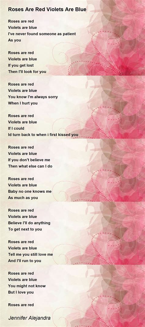 Roses Are Red Violets Are Blue Poem Words at Pauline Tomlinson blog