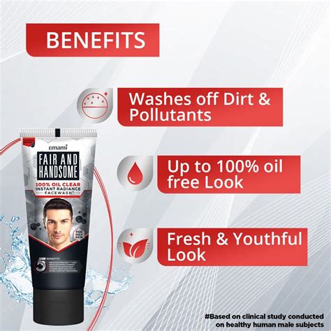 Fair and Handsome 100% Oil Clear Instant Radiance Face Wash, 50 gm ...