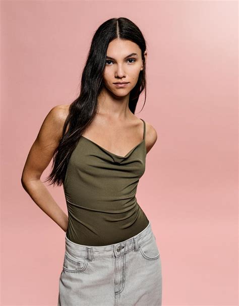 BERSHKA SERIES strappy draped bodysuit - Women | Bershka