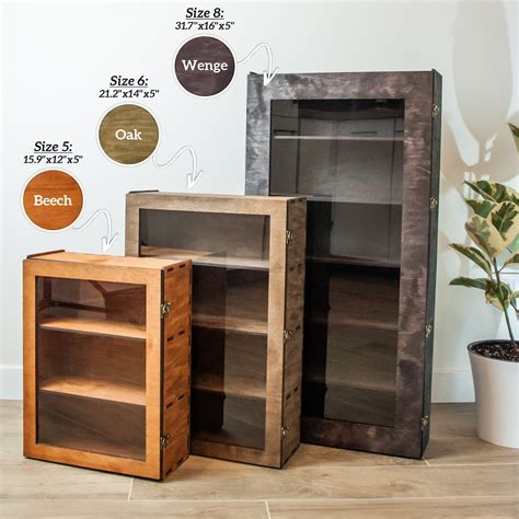 Display Cabinet for Collectibles, Display Cabinet Case for Figures, Wooden Display Shelf, Figure ...