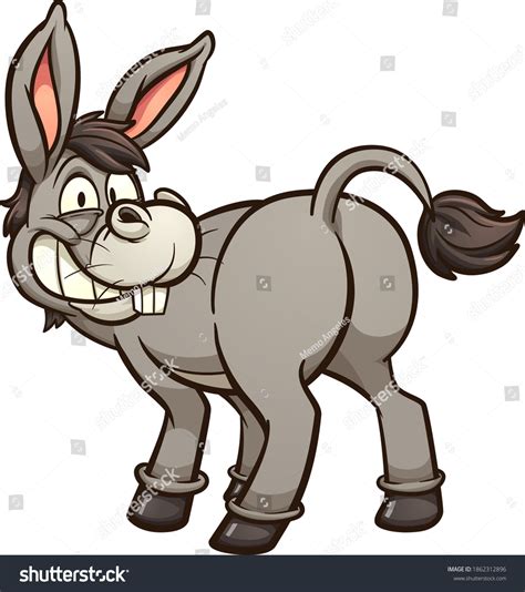 Caricatura de burro mirando hacia atrás: vector de stock (libre de ...