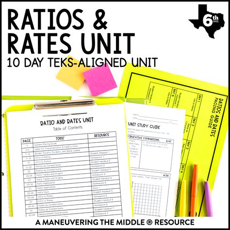 Ratios and Rates Unit 6th Grade TEKS - Worksheets Library