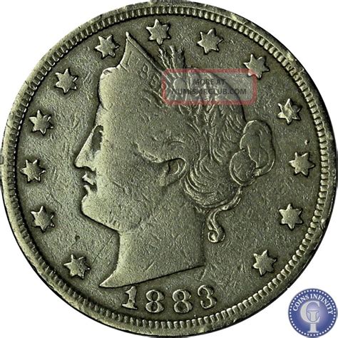 1883 Fine Rare Date Liberty " V " Nickel Us Antique Coin 448