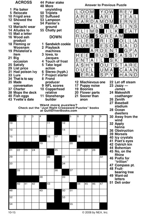 Crossword Puzzles Free Printable With Answers - Easy Crosswords 7 ...