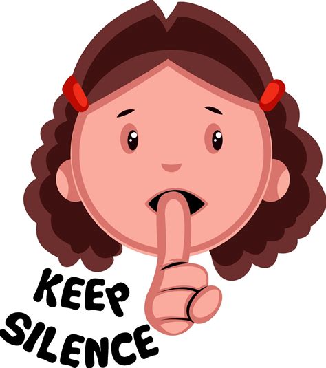 Keep silence girl emoji, illustration, vector on white background. 12266357 Vector Art at Vecteezy