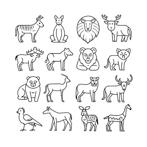 Animal and wildlife icon set vector illustration | Premium AI-generated ...