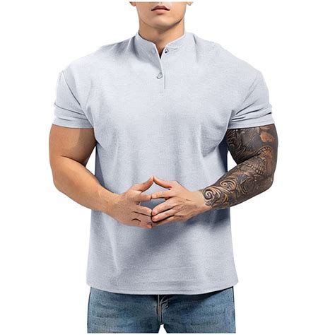 Undershirts for Men Big Shirts for Men Men's Henley Shirts Long Sleeve ...