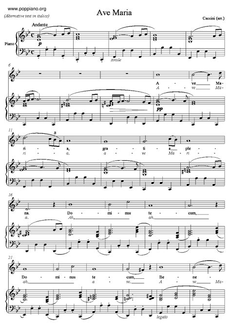 Giulio Caccini-Ave Maria Sheet Music pdf, - Free Score Download ★
