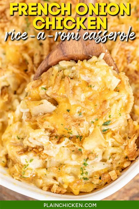 French Onion Chicken Rice-a-Roni Casserole - Plain Chicken