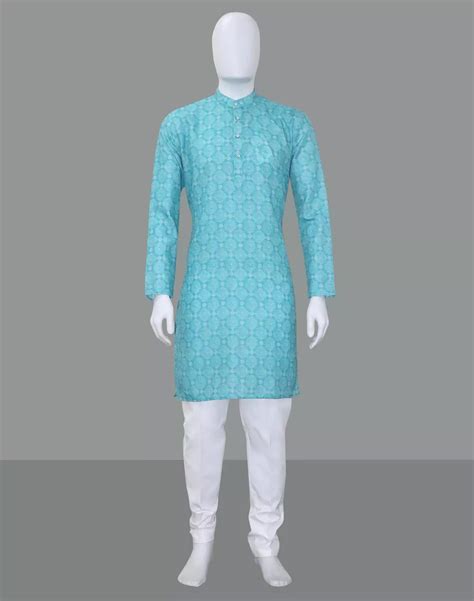 Sky Elegance Cotton Floral Print Kurta – South India Shopping Mall