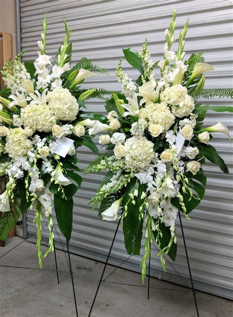 White family package(Two standing and One casket spray) | Flora Funeral ...