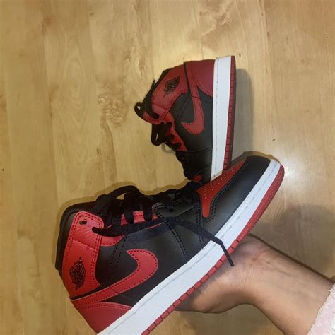 Jordan Black and Red Trainers | Depop