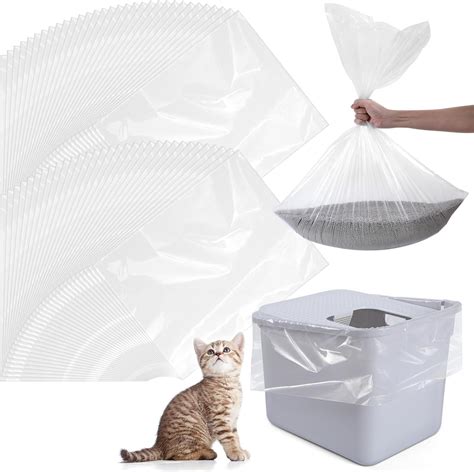 Amazon.com: Qilery 100 Pcs Top Entry Litter Box Liners, Large Thickened ...