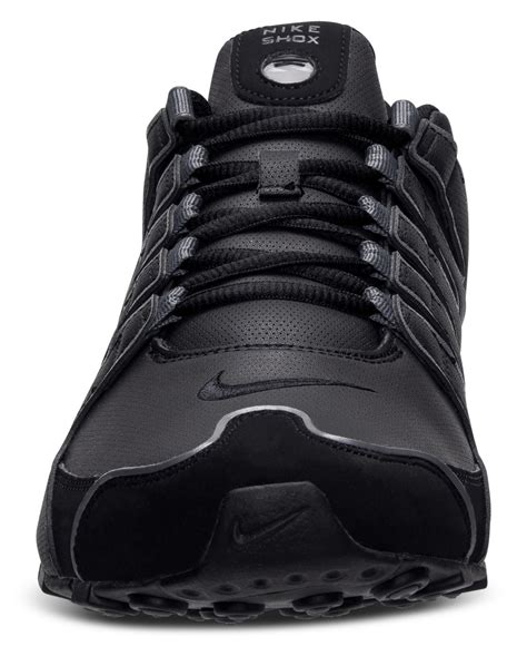 Mens Black Leather Running Shoes at Robin Clark blog