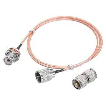 MECCANIXITY RG316 Coaxial Cables UHF Male to UHF Female Bulkhead with ...
