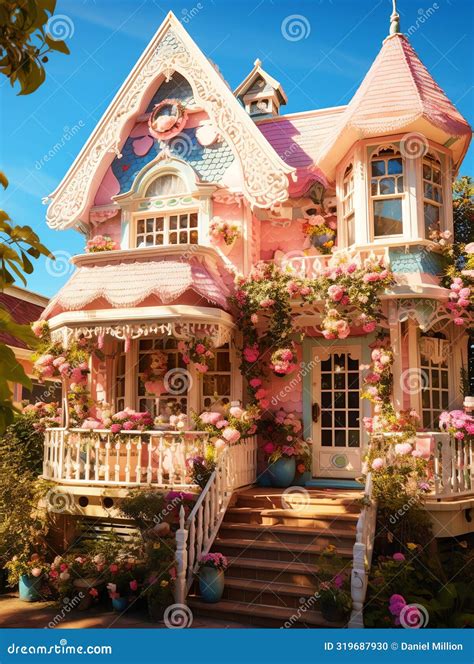 Cottagecore Victorian House Illustration In Victorian Theme Kawaii For Book Cover Or ...