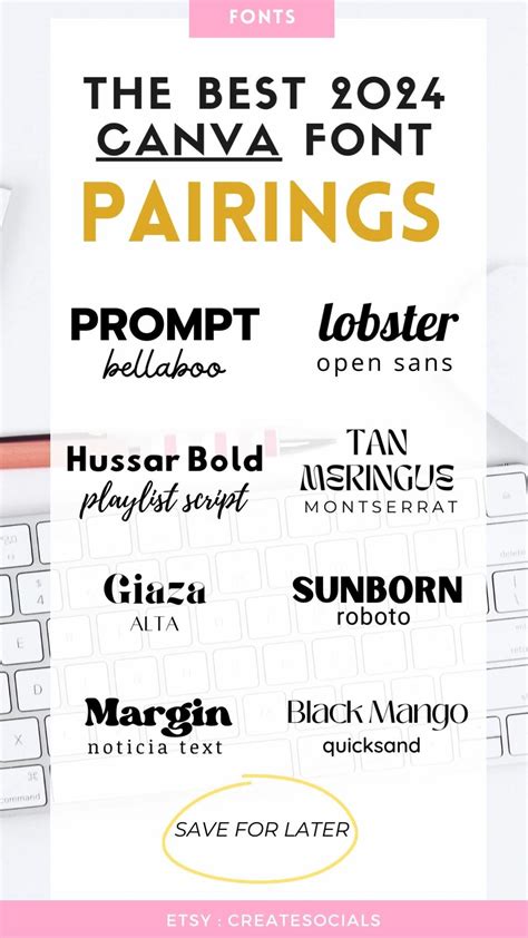 The best canva font combinations 2024 canva font pairing – Artofit