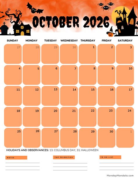 October 2026 Calendars (52 Free PDF Printables)
