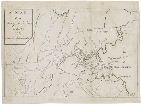 Scarce 18th-century map of eastern Massachusetts, highlighting events ...