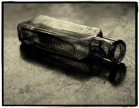 Bottle on C17th table. | Mono - yellow toned. Early 80
