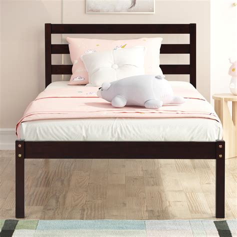 Buy uhomepro Twin Platform Bed Frame with Headboard, Wood Twin Bed ...