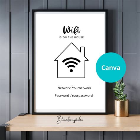 WIFI Password Sign Printable, Wifi Sign, WIFI Password Sign, Editable ...